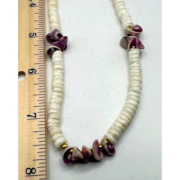 Vintage White & Pink Shell Necklace.  A25 - Picture 8 of 8